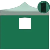 Divina Garden 3x2m wasserdichte grüne Seitenabdeckung mit Fenster für 3x3m ausziehbaren Pavillon