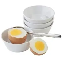 Aps 4x Eierbecher, 4er Set, jeweils Ø 8 cm, H: 3 cm, Melamin, weiß. Spülmaschinengeeignet.