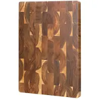 Xinzuo - Schneidebrett aus Akazienholz 43x31x3,5 cm mit Griffen