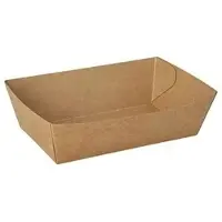 Papstar Snacktrays, Pappe "pure" 3,5 cm x 8,5 cm x 15,5 cm braun 500 Stück