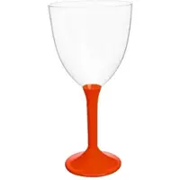 Monouso - Mehrweg Weinglas aus PS Fuß Rot 300ml 2T (20 Stück)