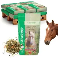 Agrobs AlpenGrün Mash 12x15kg - getreidefreies Mash mit Schleimstoffen und Gemüse