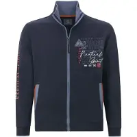 Jan Vanderstorm Sweatjacke Herren Baumwolle blau bedruckt, 4XL 814764-0001-09996