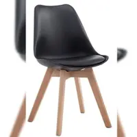DELUKE Besucherstuhl LAGOS - Kunstleder Schwarz 48x41.5x84 cm Hellbraun | Besucherstühle Konferenzstuhl Wartezimmerstuhl Bürostühle Bürostuhl Konferenzraum