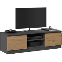 Top E Shop Topeshop RTV 120 ANTR/ARTIS, Anthrazit, Partikelbord, Anthrazit, Partikelbord, 2 Regale, Matt