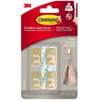 3M CommandTM Metallhaken Größe S, Goldfarbe, 17032BR-4ES, 4 Haken, 5 Strips | Packung (1 Stück)