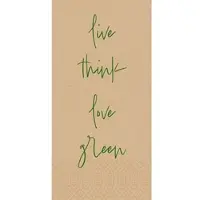 Duni GmbH Zell.-Serv.40x40 3lg 1/8 Love green natural Papierservietten | Packung (250 Stück)