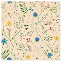Papstar 20 Servietten, 33 cm x 33 cm 3-lagig 1/4-Falz natur