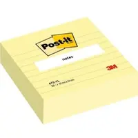 3M Post-it Notes im Großformat, Gelb, Liniert, 101 mm x 101 mm, 300 Blatt/Block, 1 Block/Packung, 100% PEFC, SGSCH-PEFC-COC-110078 | Packung (1 Stück)