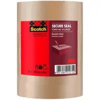 3M Scotch Verpackungsklebeband für einen sicheren Verschluss, 50 mm x 66 m Braun