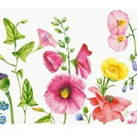 Duni GmbH Servietten 40x40 cm 4-lagig Klassik Flowy Meadow Papierservietten | Packung (50 Stück)