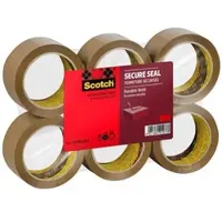 3M Scotch Verpackungsklebeband für einen sicheren Verschluss, 50 mm x 66 m Braun