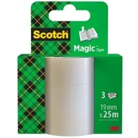 3M Scotch MagicTM Unsichtbares Klebeband 8-1925R3, Nachfüllpackung, 19 mm x 25 m, 3 Rollen/Packung | Packung (1 Stück)