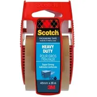 3M Scotch Extra starkes Verpackungsklebeband, Braun, 48 mm x 20,3 m, 1 Rolle auf Handabroller/Packung