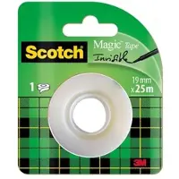 3M Scotch MagicTM Unsichtbares Klebeband, Nachfüllpackung, 1 Rolle, 19 mm x 25 m | Packung (1 Stück)