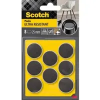 3M Scotch Extrembeständige Filzpads SP87A35, selbsthaftend, grau/selbsthaftend, weiß, Ø 25 mm, 8/Packung | Packung (1 Stück)