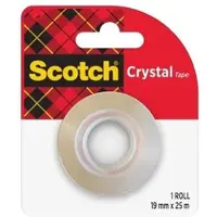 3M Scotch Crystal Klebeband, Nachfüllpackung, 19 mm x 25 m, 1 Rolle | Packung (1 Stück)