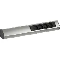 Bachmann CASIA 2 4x FR Steckdose UTE (932.005) Edelstahl-Optik, lang