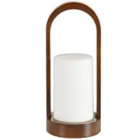 Duni GmbH LED Kerzenhalter aus Walnuss, 24x10 cm - Elegante Tischdekoration | Packung (1 Stück)