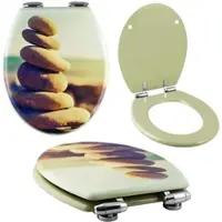 Grafner WC Sitz aus MDF stabile Qualität Six Stones mit Absenkautomatik Soft Close