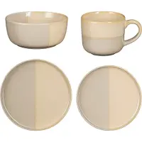 Mica Decorations Ozzu Geschirrset für 4 Personen - Steingut - Grau