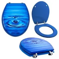 Grafner WC Sitz aus MDF stabile Qualität Blue Drop mit Absenkautomatik Soft Close