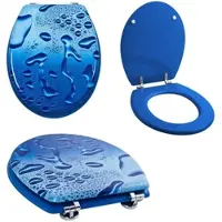 Grafner WC Sitz aus MDF stabile Qualität Blue Droplets
