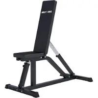 Gorilla Sports Hantelbank - Rückenlehne 7-Fach, Sitz 4-Fach Verstellbar, bis 200 kg Belastbar, Schwarz - Trainingsbank, Negativbank, Schrägbank, Fitnessbank, Bench, Flachbank, Fitness, Zuhause