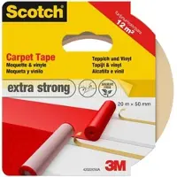 3M Scotch Teppichklebeband, 42022050, weiß, 50 mm x 20 m, 1 Rolle Teppichklebeband | Packung (1 Rolle)