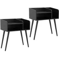 Costway Nachttisch 2er Set 50 x 32 x 58 cm Schwarz
