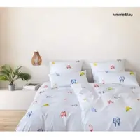 Elegante Mako-Satin Bettwäsche Lovebirds - 155x220 cm + 80x80 cmhimmelblau