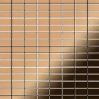 ALLOY Mosaik Fliese Massiv Metall Titan Hochglanz Kupfer 1,6mm Bauhaus-ti-am 1 Paket mit 10 Matten 1,05 m2 Kupfer