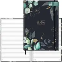 Paper&you Notizbuch Mondscheinblüten, 7150-2, Karton Softcover, schwarz, 78 Blatt / 156 Seiten, 100 g/m2, liniert, A4+