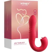Honey Play Box Joi Thrust 2 - App-gesteuerter stoßender Zungenvibrator (rot)