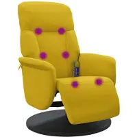 vidaXL Massagesessel mit Fußteil Gelb Samt