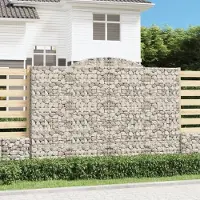 Prolenta Maison Exclusive - Gabionen mit Hochbogen 3 Stk. 300x30x200/220cm Verzinktes Eisen