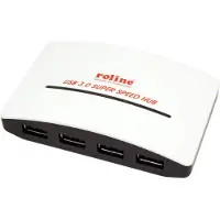 Roline USB 3.2 Gen 1 Hub "Black and White", 4 Ports, mit Netzteil