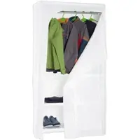 Proregal Kleiderstangenregal Metal mit Regalbezug | HxBxT 180x90x50cm | Weiß | Kleiderständer Garderobe Klamottenregal Stangenregal Regal