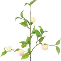 Kaemingk Kunst Zweig vom Pfirsich Baum 23x10x56cm Kunstpflanze Pfirsichpflanze Frühlingsdeko Osterdeko Sommerdeko Balkondeko Zimmerdeko Rosa Grün