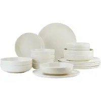 Fonq Loods Geschirrset - Matt Creme (24er Set)