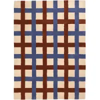 Broste Copenhagen Edith Teppich blau/beige - 200x300cm