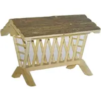 Kerbl Heukrippe Nature (Natur, L x B x H 45 x 32 x 33 cm, mit abnehmbarem Dach)