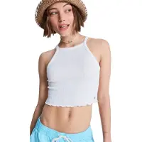 Roxy Tanktop "As I Am", Damen, Gr. M, weiß (coconut milk), Obermaterial: 68% Baumwolle, 28% Polyester, 4% Elasthan., Tops Tanktop