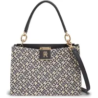 Tommy Hilfiger Handtasche Th Her Med Satchel Jacqu AW0AW18639 Dunkelblau