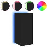 vidaXL TV-Wandschrank mit LED-Leuchten Schwarz 30,5x35x70 cm