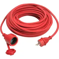 As Schwabe as-Schwabe Gummi-Verlängerungskabel 25m Schuko 230V 16A 3G1,5 Rot Baustelle IP44