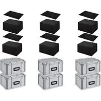Proregal SuperSparSet 6 x Eurobox NextGen Portable Mit Rasterschaumstoff und Schaumstoffeinlage HxBxT 23,5 x 30 x 40 cm 20 Liter Eurobehälter Transportbox