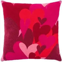 PAD Dekokissen "HEARTS EMBROIDERY", hot pink, herzen, B:45cm H:2cm L:45cm, Polyester, Dekokissen_Sitzkissen_Kissenhüllen, Dekokissen, schicke stickerei