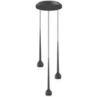 Grau Falling Sun Chandelier Three LED-Pendelleuchte-Schwarz-ohne App/Casambi