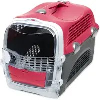 Catit Cabrio Transportbox rot/grau